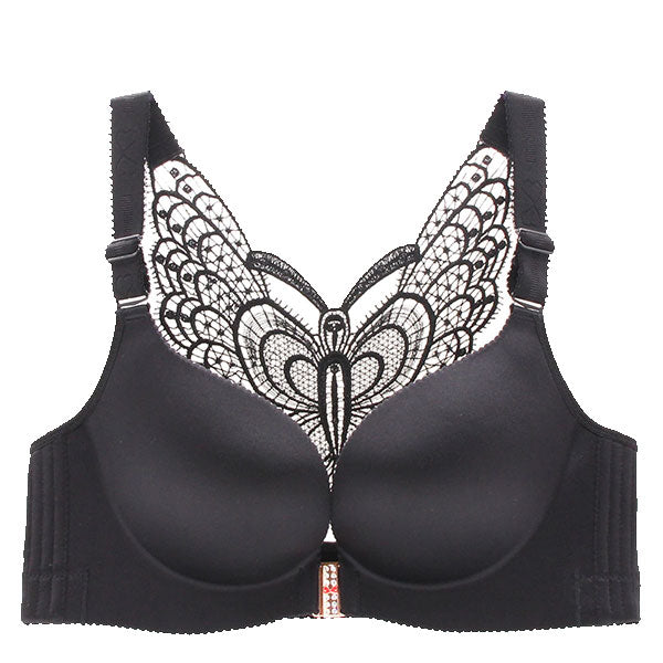 Lacy - Wirefree Front Closure Black Bra